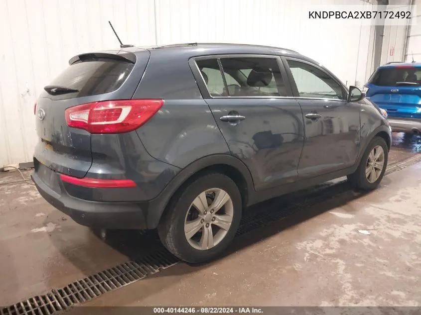 KNDPBCA2XB7172492 2011 Kia Sportage Lx