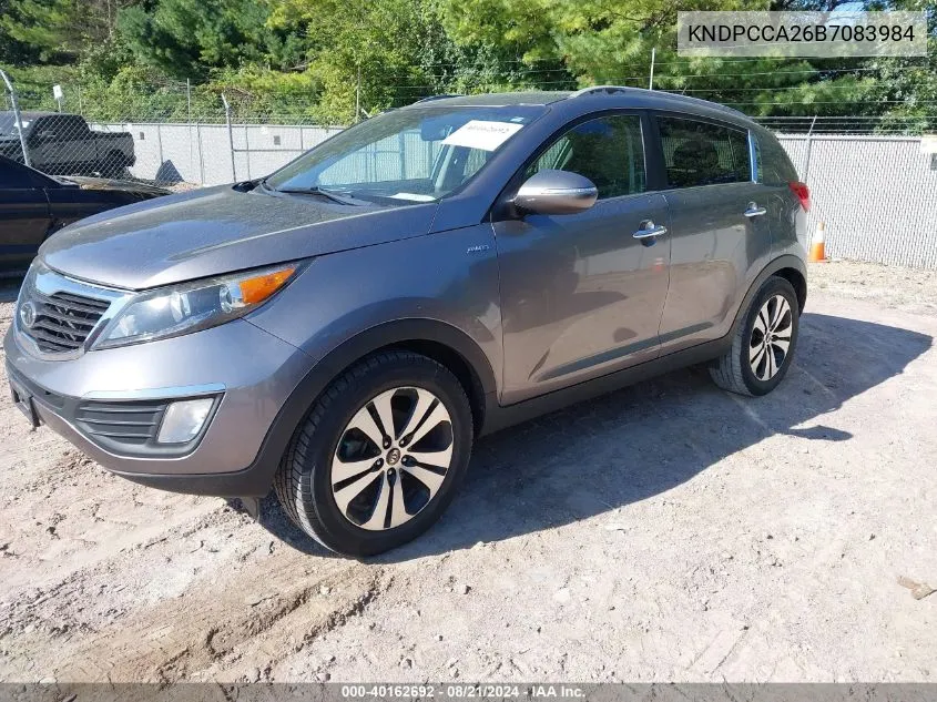 2011 Kia Sportage Ex/Sx VIN: KNDPCCA26B7083984 Lot: 40162692