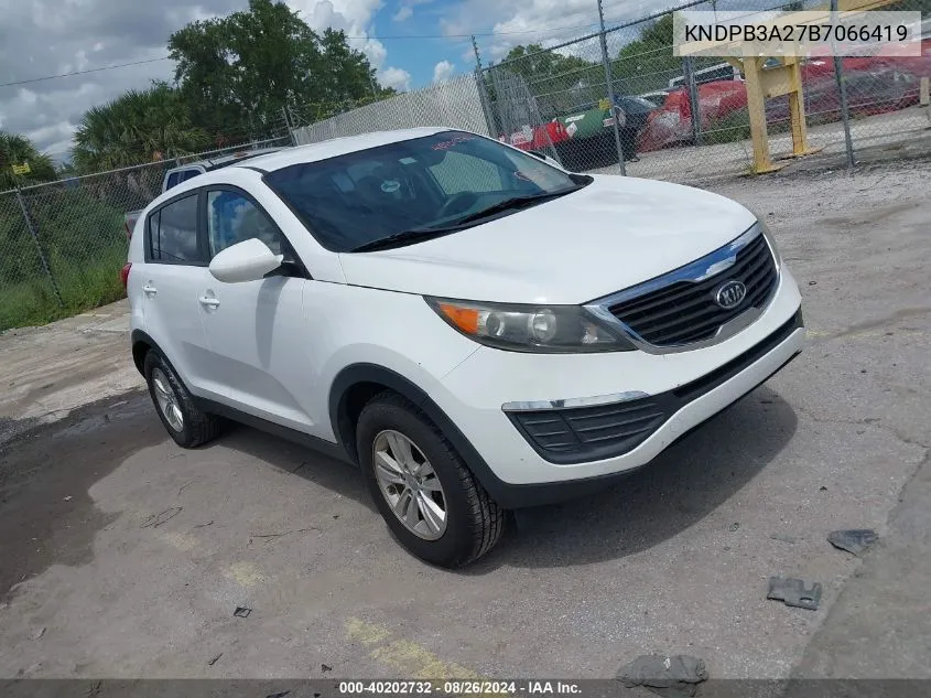 2011 Kia Sportage VIN: KNDPB3A27B7066419 Lot: 40202732