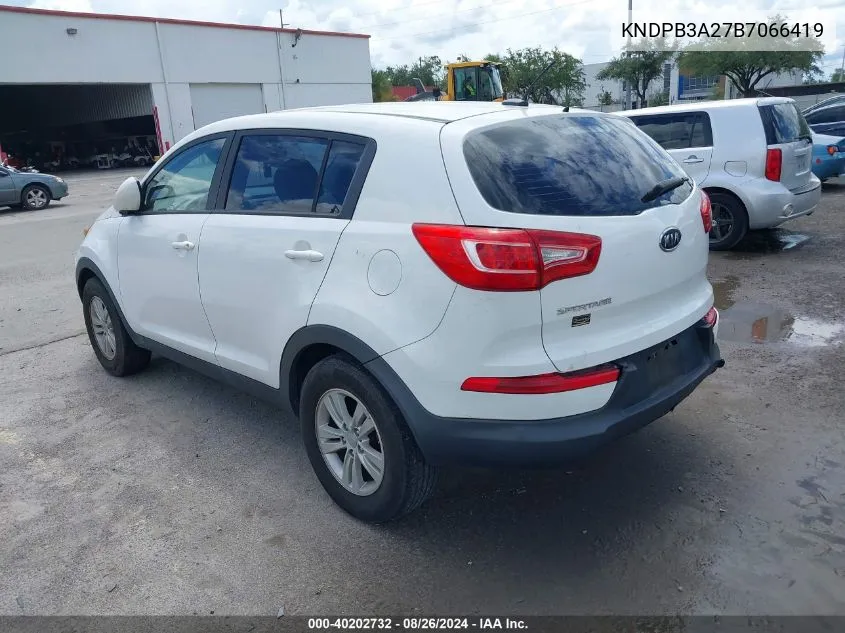 2011 Kia Sportage VIN: KNDPB3A27B7066419 Lot: 40202732