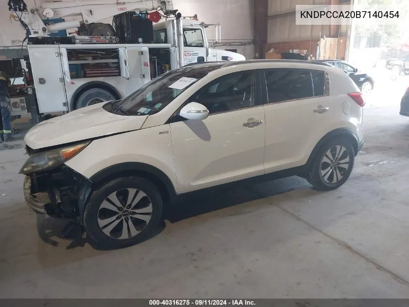 2011 Kia Sportage Ex VIN: KNDPCCA20B7140454 Lot: 40316275