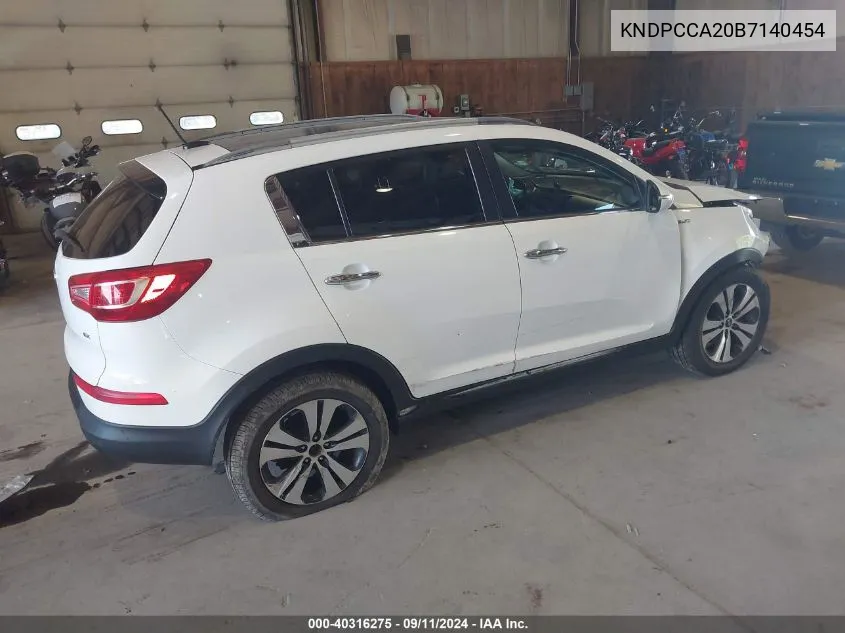 2011 Kia Sportage Ex VIN: KNDPCCA20B7140454 Lot: 40316275