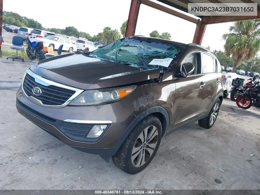 2011 Kia Sportage Ex VIN: KNDPC3A23B7031650 Lot: 40348761