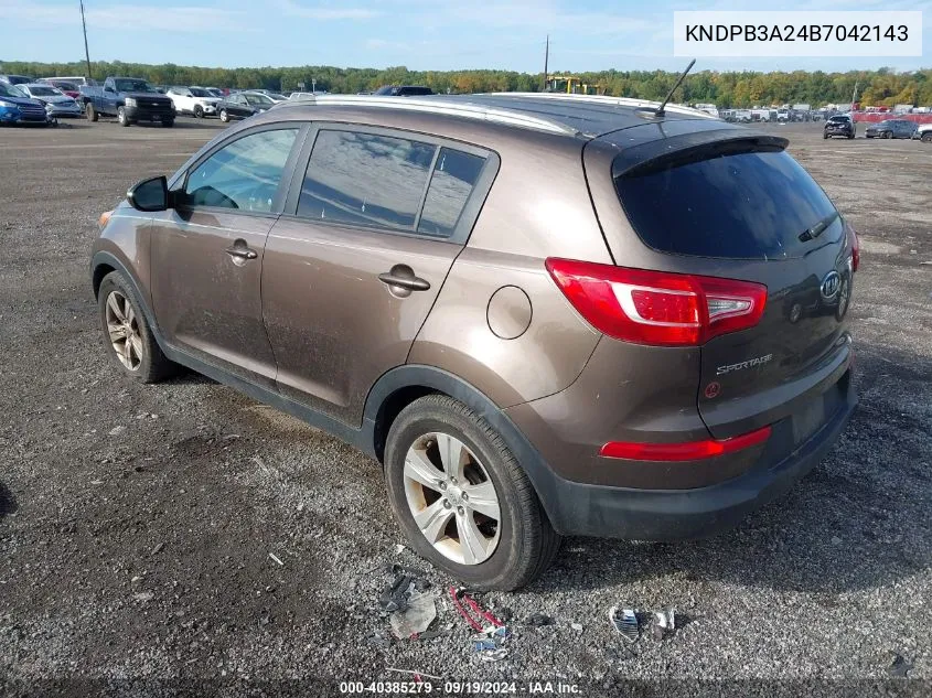 2011 Kia Sportage Lx VIN: KNDPB3A24B7042143 Lot: 40385279