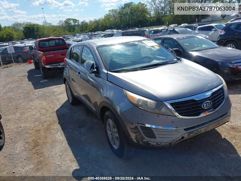 2011 Kia Sportage Lx VIN: KNDPB3A27B7063004 Lot: 40388028