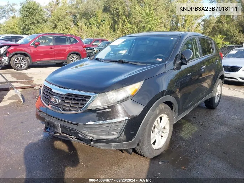 2011 Kia Sportage Lx VIN: KNDPB3A23B7018111 Lot: 40394677