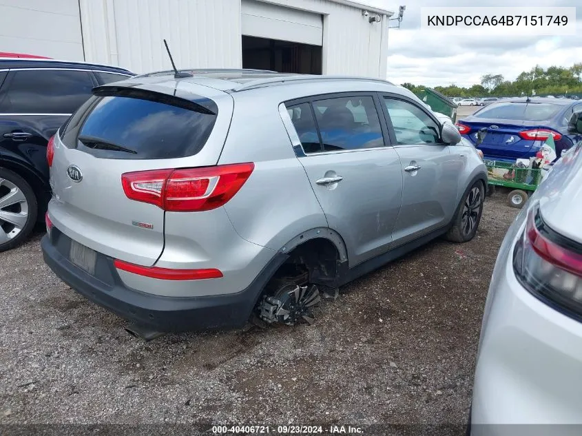 KNDPCCA64B7151749 2011 Kia Sportage Ex/Sx