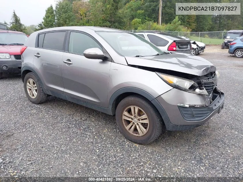 2011 Kia Sportage Lx VIN: KNDPBCA21B7097827 Lot: 40421592