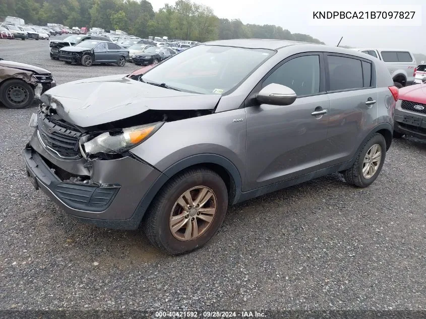 2011 Kia Sportage Lx VIN: KNDPBCA21B7097827 Lot: 40421592