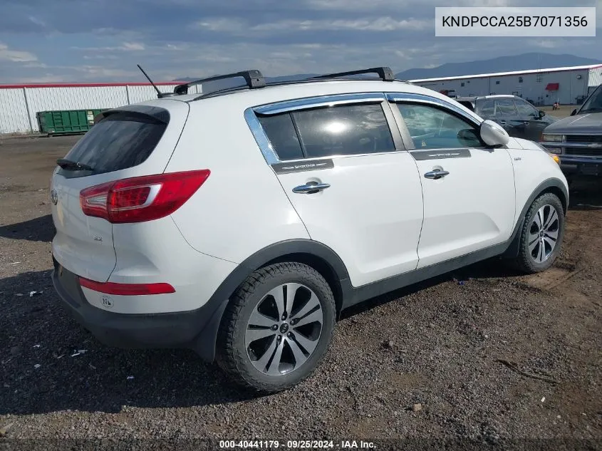 2011 Kia Sportage Ex VIN: KNDPCCA25B7071356 Lot: 40441179