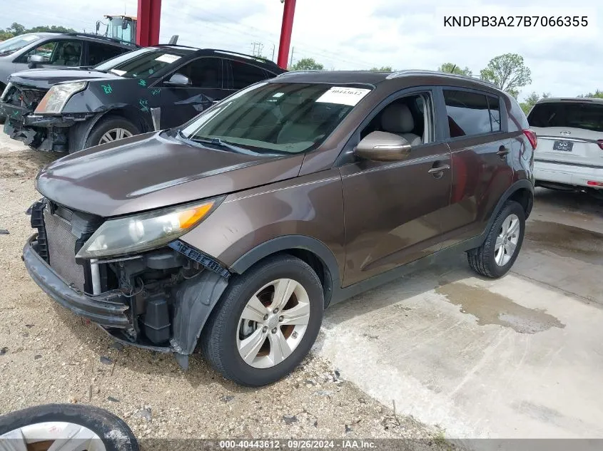 2011 Kia Sportage Lx VIN: KNDPB3A27B7066355 Lot: 40443612