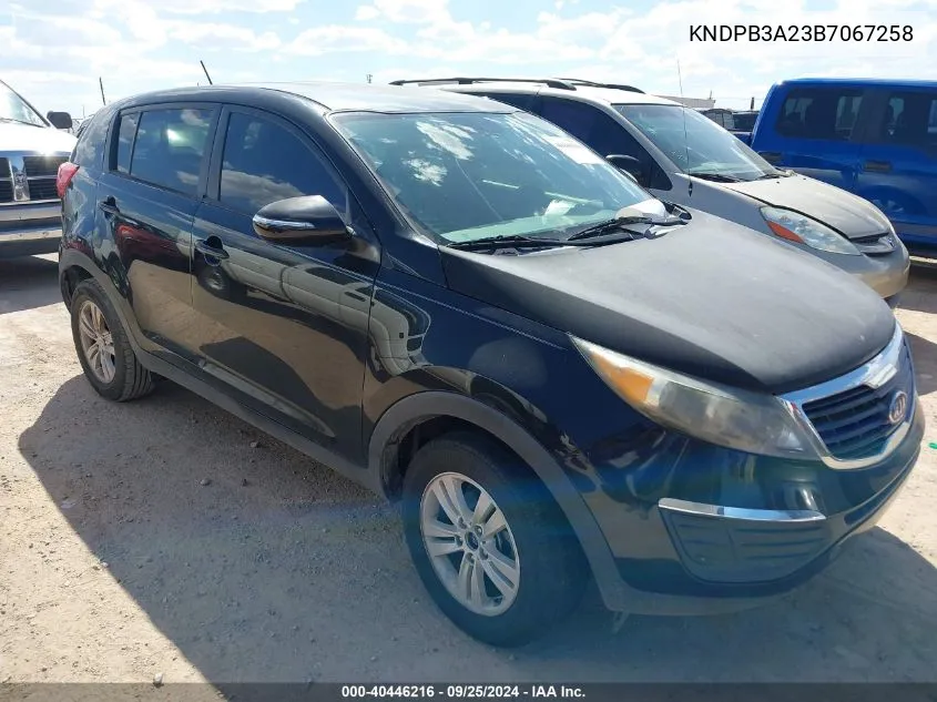 2011 Kia Sportage Lx VIN: KNDPB3A23B7067258 Lot: 40446216