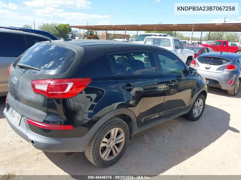 2011 Kia Sportage Lx VIN: KNDPB3A23B7067258 Lot: 40446216