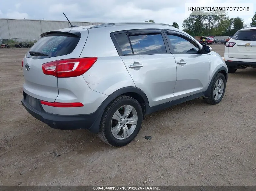 2011 Kia Sportage Lx VIN: KNDPB3A29B7077048 Lot: 40448190