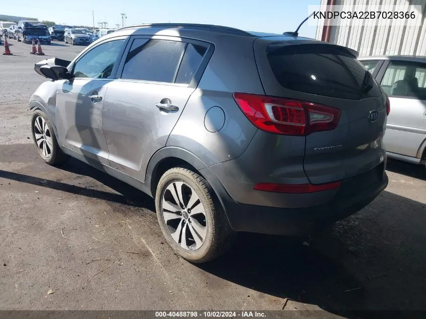 2011 Kia Sportage Ex VIN: KNDPC3A22B7028366 Lot: 40488798