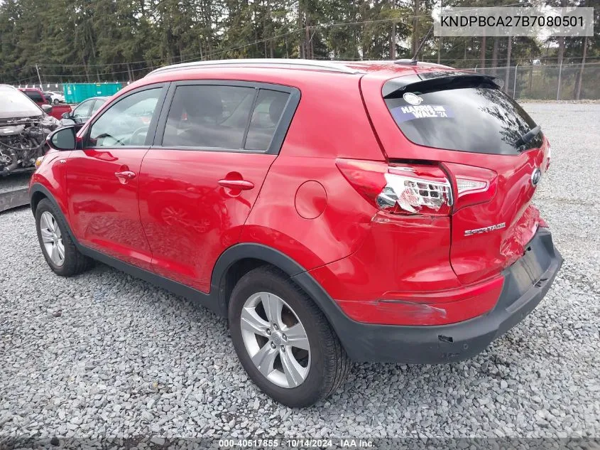 2011 Kia Sportage Lx VIN: KNDPBCA27B7080501 Lot: 40517855