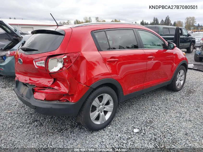 2011 Kia Sportage Lx VIN: KNDPBCA27B7080501 Lot: 40517855