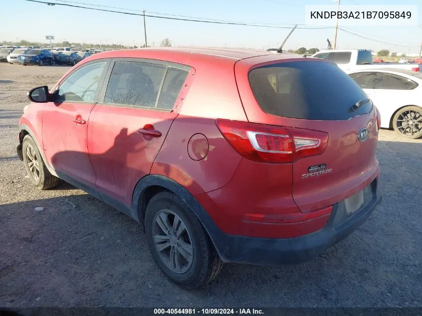 2011 Kia Sportage Lx VIN: KNDPB3A21B7095849 Lot: 40544981