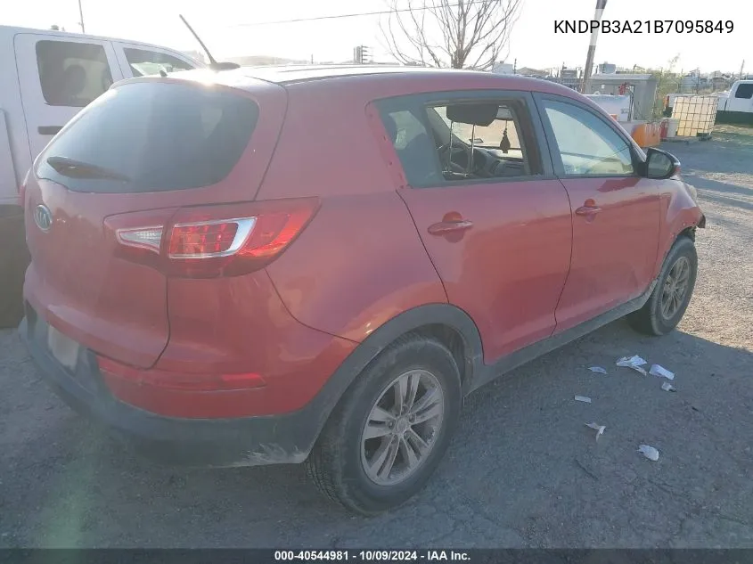 2011 Kia Sportage Lx VIN: KNDPB3A21B7095849 Lot: 40544981