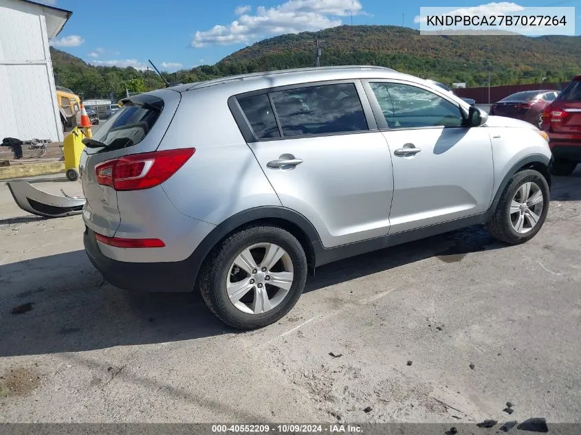 2011 Kia Sportage Lx VIN: KNDPBCA27B7027264 Lot: 40552209