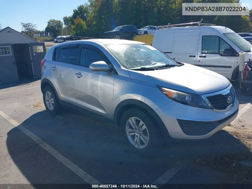 2011 Kia Sportage Lx VIN: KNDPB3A28B7022204 Lot: 40557246