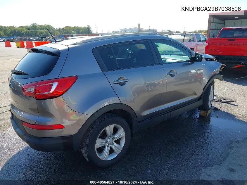 KNDPBCA29B7038508 2011 Kia Sportage Lx