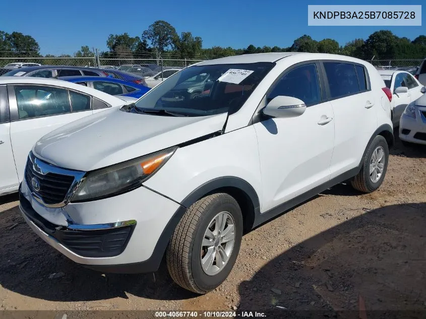 2011 Kia Sportage Lx VIN: KNDPB3A25B7085728 Lot: 40567740