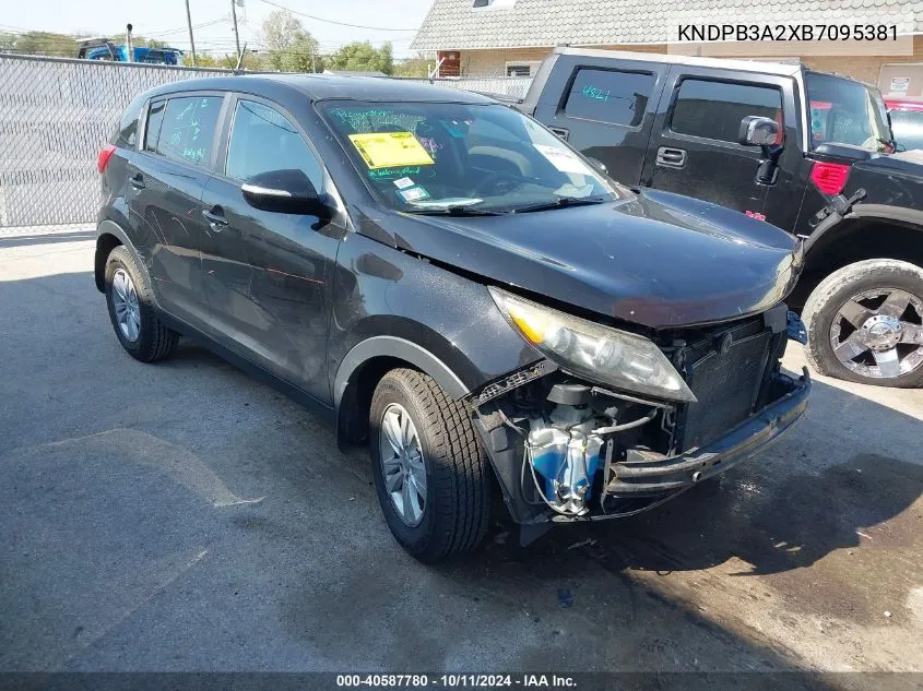 2011 Kia Sportage Lx VIN: KNDPB3A2XB7095381 Lot: 40587780