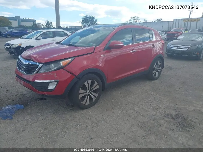 2011 Kia Sportage Ex VIN: KNDPCCA21B7078546 Lot: 40593916