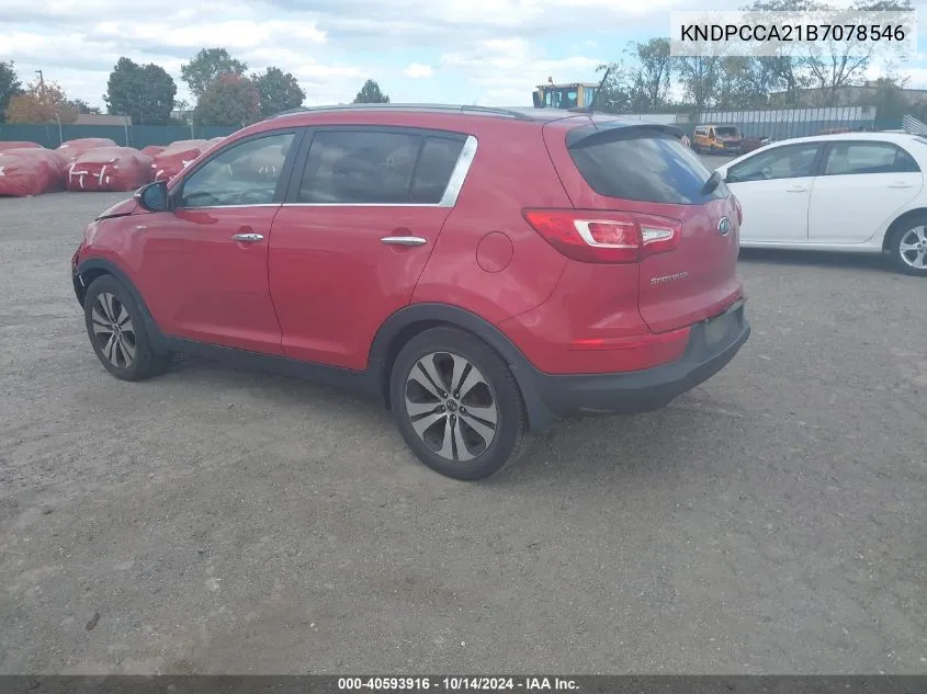 2011 Kia Sportage Ex VIN: KNDPCCA21B7078546 Lot: 40593916