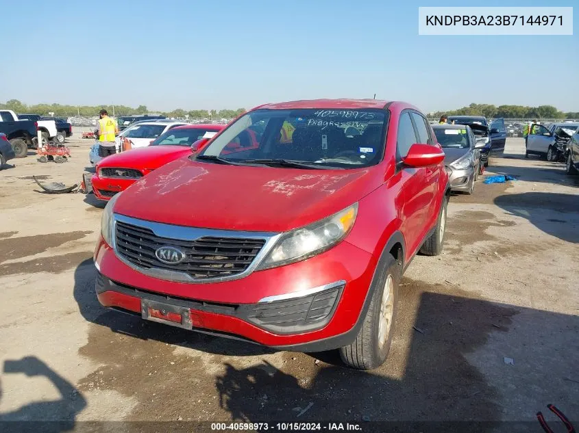 2011 Kia Sportage Lx VIN: KNDPB3A23B7144971 Lot: 40598973