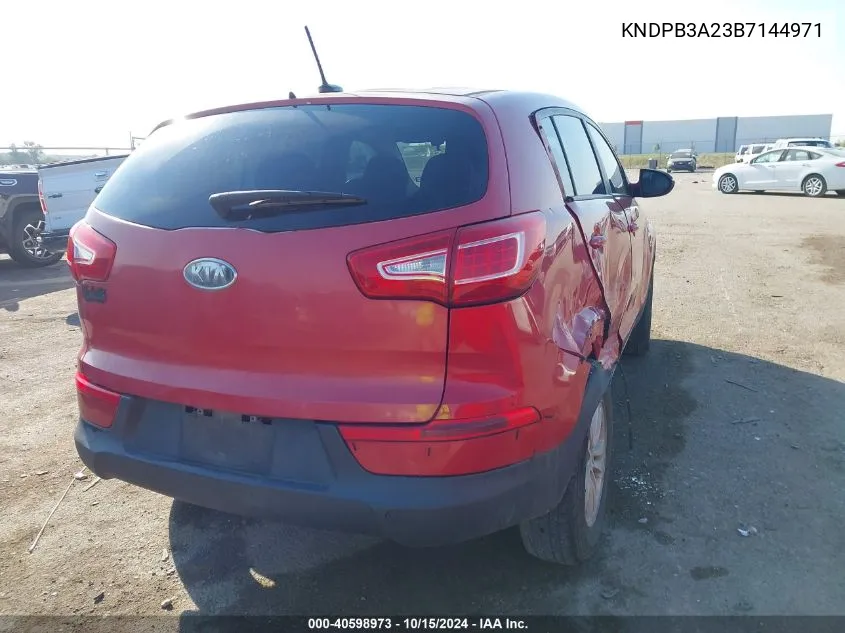 2011 Kia Sportage Lx VIN: KNDPB3A23B7144971 Lot: 40598973