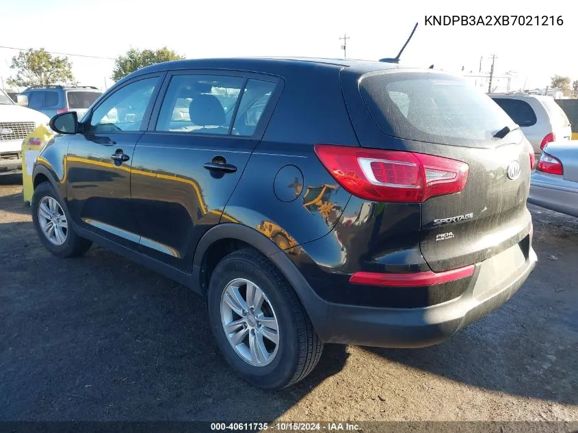 2011 Kia Sportage VIN: KNDPB3A2XB7021216 Lot: 40611735