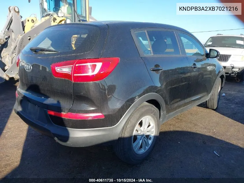 2011 Kia Sportage VIN: KNDPB3A2XB7021216 Lot: 40611735