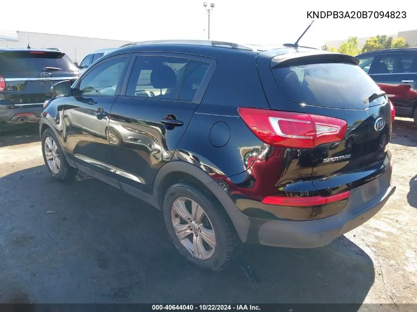 2011 Kia Sportage Lx VIN: KNDPB3A20B7094823 Lot: 40644040