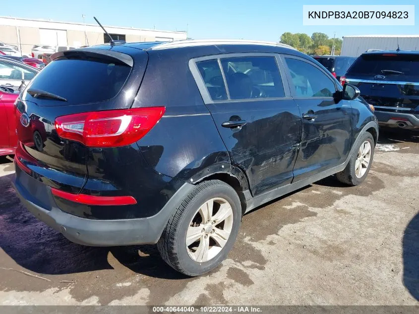 2011 Kia Sportage Lx VIN: KNDPB3A20B7094823 Lot: 40644040