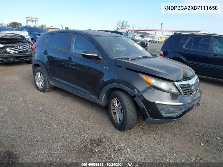 2011 Kia Sportage Lx VIN: KNDPBCA2XB7111658 Lot: 40659622