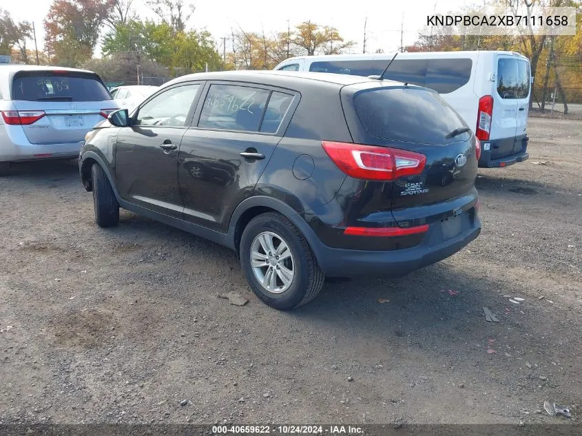 2011 Kia Sportage Lx VIN: KNDPBCA2XB7111658 Lot: 40659622