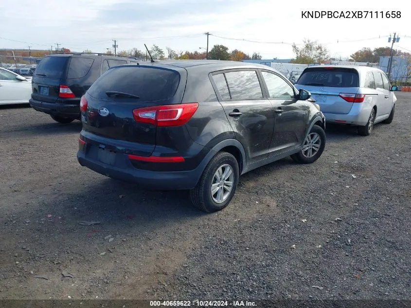 2011 Kia Sportage Lx VIN: KNDPBCA2XB7111658 Lot: 40659622