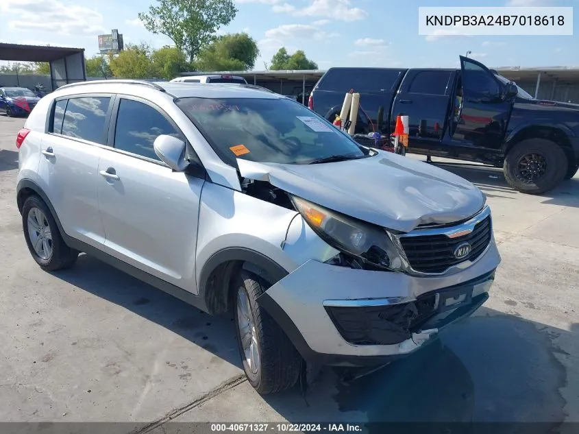 2011 Kia Sportage Lx VIN: KNDPB3A24B7018618 Lot: 40671327