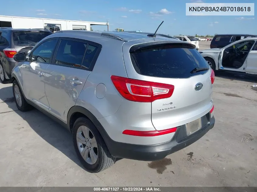 2011 Kia Sportage Lx VIN: KNDPB3A24B7018618 Lot: 40671327