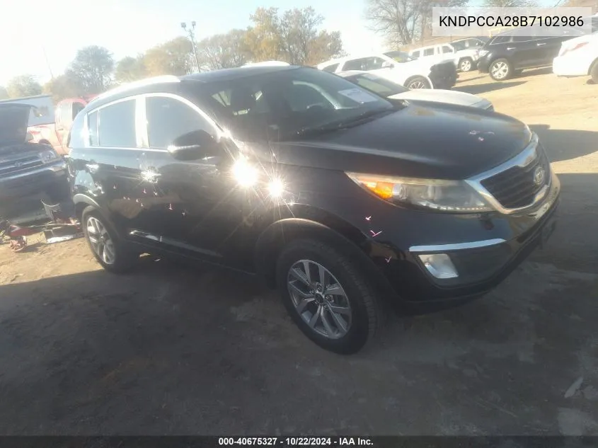 2011 Kia Sportage Ex VIN: KNDPCCA28B7102986 Lot: 40675327