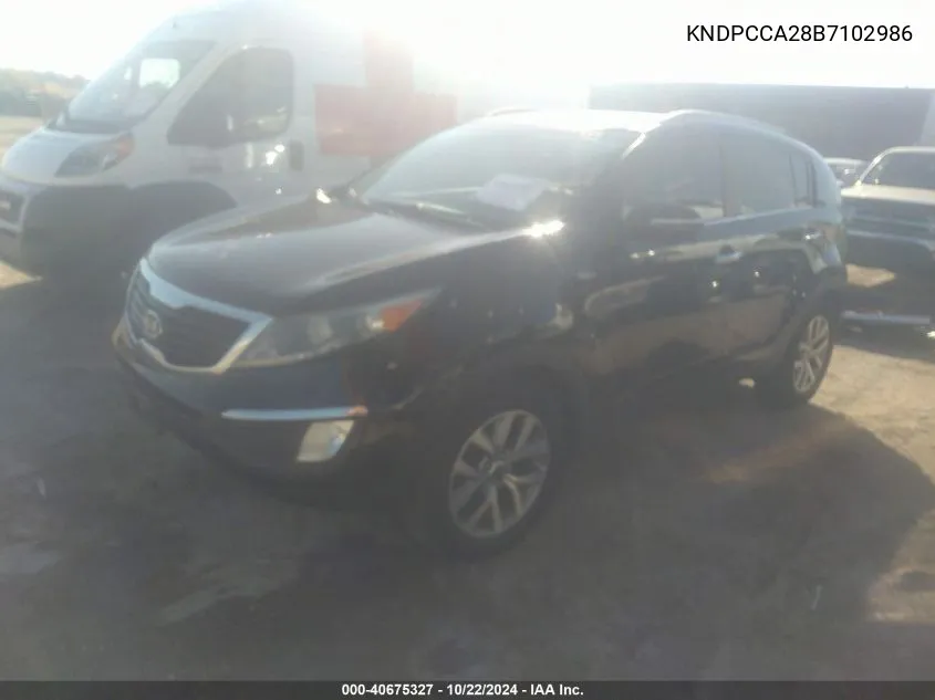 2011 Kia Sportage Ex VIN: KNDPCCA28B7102986 Lot: 40675327