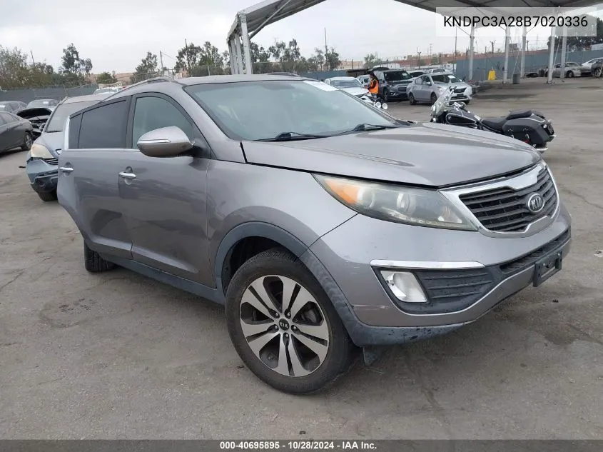 2011 Kia Sportage Ex VIN: KNDPC3A28B7020336 Lot: 40695895