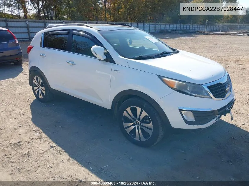 2011 Kia Sportage Ex VIN: KNDPCCA22B7028447 Lot: 40699463