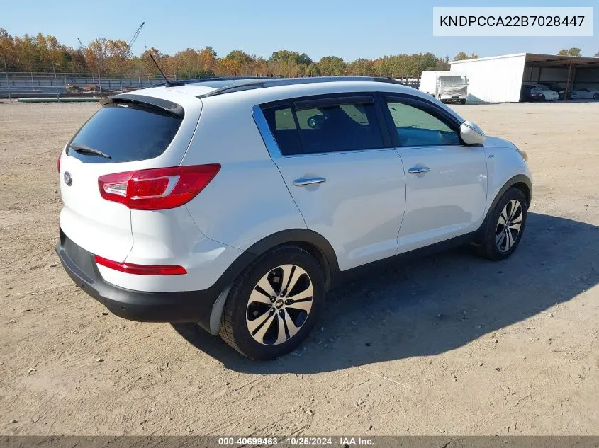 2011 Kia Sportage Ex VIN: KNDPCCA22B7028447 Lot: 40699463