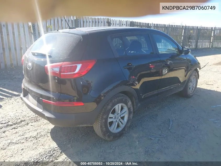 2011 Kia Sportage Lx VIN: KNDPBCA29B7060749 Lot: 40705053