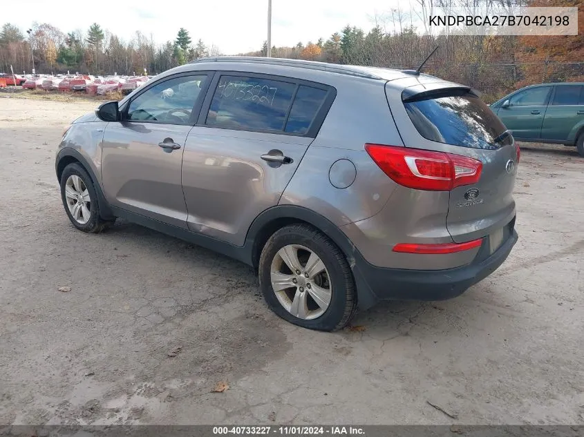 2011 Kia Sportage Lx VIN: KNDPBCA27B7042198 Lot: 40733227