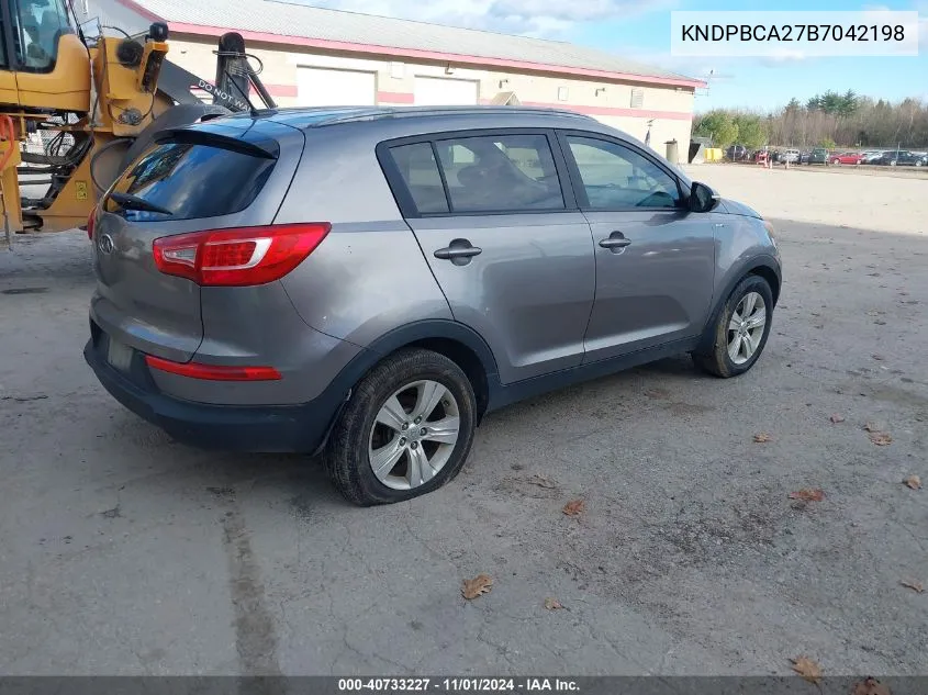 2011 Kia Sportage Lx VIN: KNDPBCA27B7042198 Lot: 40733227