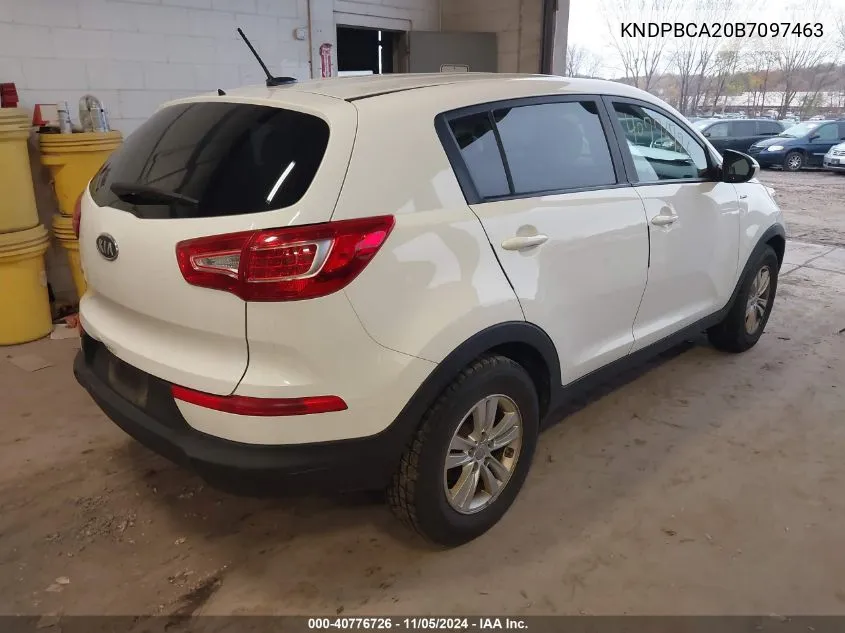 2011 Kia Sportage Lx VIN: KNDPBCA20B7097463 Lot: 40776726